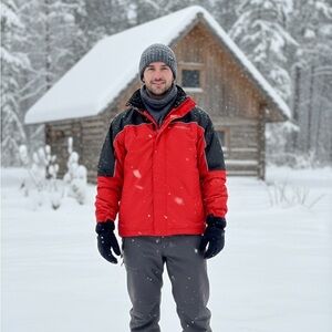 Red and Black Windbreaker Jacket Sz L